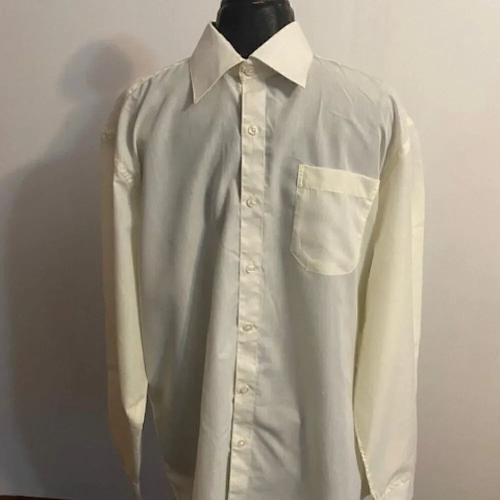 Stefano Yellow button-down dress shirt, size 17 4/5